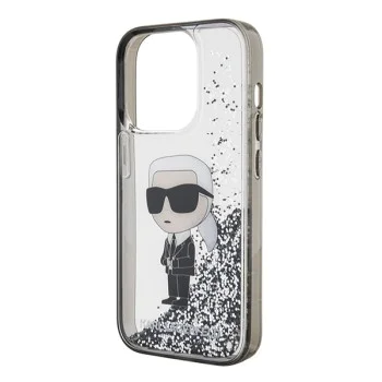 Калъф за iPhone 15 Pro - Karl Lagerfeld Hardcase Liquid Glitter (KLHCP15LLLLKKKKNSK) - Прозрачен Ikonik