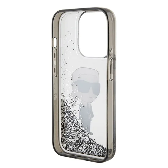 Калъф за iPhone 15 Pro - Karl Lagerfeld Hardcase Liquid Glitter (KLHCP15LLLLKKKKNSK) - Прозрачен Ikonik