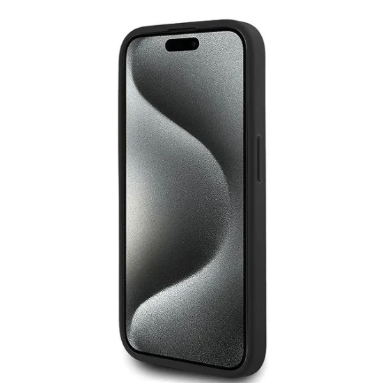 Калъф за iPhone 15 Pro - Karl Lagerfeld Diagonal Quilted Script (KLHCP15LPQQDSMGK) - Черен
