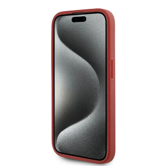 Калъф за iPhone 15 Pro - Karl Lagerfeld Diagonal Quilted Script (KLHCP15LPQQDSMGR) - Червен