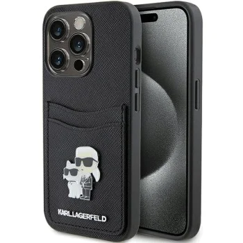 Калъф за iPhone 15 Pro - Karl Lagerfeld Saffiano Cardslot (KLHCP15LSAPKCNPK) - Karl&Choupette