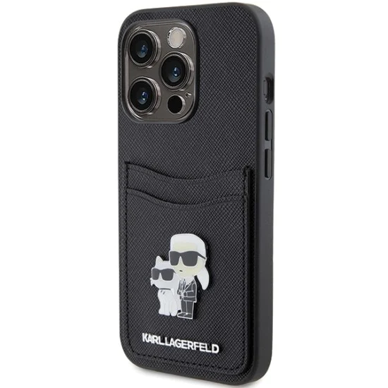 Калъф за iPhone 15 Pro - Karl Lagerfeld Saffiano Cardslot (KLHCP15LSAPKCNPK) - Karl&Choupette