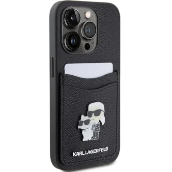 Калъф за iPhone 15 Pro - Karl Lagerfeld Saffiano Cardslot (KLHCP15LSAPKCNPK) - Karl&Choupette