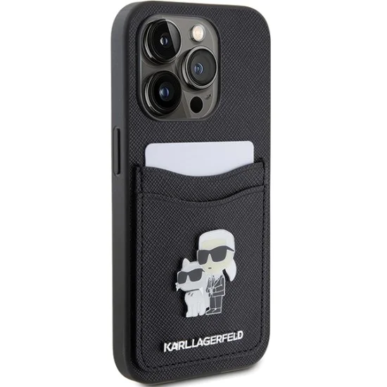 Калъф за iPhone 15 Pro - Karl Lagerfeld Saffiano Cardslot (KLHCP15LSAPKCNPK) - Karl&Choupette