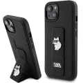 Калъф за iPhone 15 Plus - Karl Lagerfeld Saffiano Gripstand (KLHCP15MGSACHPK) - Choupette Pins