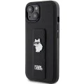 Калъф за iPhone 15 Plus - Karl Lagerfeld Saffiano Gripstand (KLHCP15MGSACHPK) - Choupette Pins