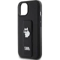 Калъф за iPhone 15 Plus - Karl Lagerfeld Saffiano Gripstand (KLHCP15MGSACHPK) - Choupette Pins