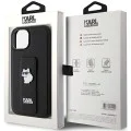 Калъф за iPhone 15 Plus - Karl Lagerfeld Saffiano Gripstand (KLHCP15MGSACHPK) - Choupette Pins