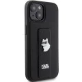Калъф за iPhone 15 - Karl Lagerfeld Saffiano Gripstand (KLHCP15SGSACHPK) - Choupette