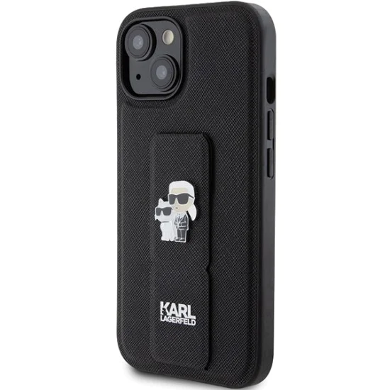 Калъф за iPhone 15 - Karl Lagerfeld Saffiano Gripstand (KLHCP15SGSAKCPK) - Karl&Choupette