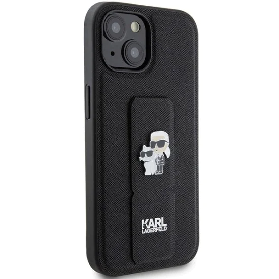 Калъф за iPhone 15 - Karl Lagerfeld Saffiano Gripstand (KLHCP15SGSAKCPK) - Karl&Choupette