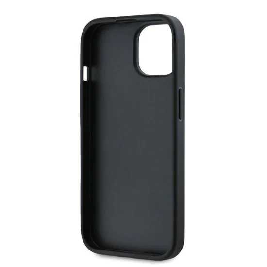 Калъф за iPhone 15 - Karl Lagerfeld Diagonal Quilted Script (KLHCP15SPQQDSMGK) - Черен