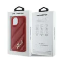 Калъф за iPhone 15 / iPhone 14 / iPhone 13 - Karl Lagerfeld Diagonal Quilted Script (KLHCP15SPQQDSMGR) - Червен