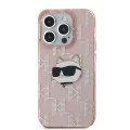 Калъф за iPhone 15 Pro Max - Karl Lagerfeld IML Luxury (KLHCP15XHKLKLPCHP) - Pink Choupette Head&Monogram