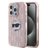 Калъф за iPhone 15 Pro Max - Karl Lagerfeld IML Luxury (KLHCP15XHKLKLPCHP) - Pink Choupette Head&Monogram