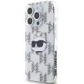 Калъф за iPhone 15 Pro Max - Karl Lagerfeld IML Luxury (KLHCP15XHKLKLPCHT) - Transparent Choupette Head&Monogram