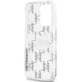 Калъф за iPhone 15 Pro Max - Karl Lagerfeld IML Luxury (KLHCP15XHKLKLPCHT) - Transparent Choupette Head&Monogram