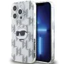 Калъф за iPhone 15 Pro Max - Karl Lagerfeld IML Luxury (KLHCP15XHKLKLPCHT) - Transparent Choupette Head&Monogram