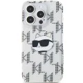 Калъф за iPhone 15 Pro Max - Karl Lagerfeld IML Luxury (KLHCP15XHKLKLPCHT) - Transparent Choupette Head&Monogram