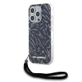 Калъф за IPhone 15 Pro Max - твърд калъф Karl Lagerfeld (KLHCP15XHZBZPKCCU) - лилава зебра с кабел