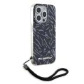 Калъф за IPhone 15 Pro Max - твърд калъф Karl Lagerfeld (KLHCP15XHZBZPKCCU) - лилава зебра с кабел