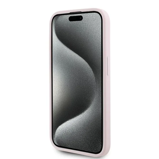 Калъф за iPhone 15 Pro Max - Karl Lagerfeld Diagonal Quilted Script (KLHCP15XPQXPQDSMGP) - Розов