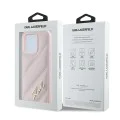 Калъф за iPhone 15 Pro Max - Karl Lagerfeld Diagonal Quilted Script (KLHCP15XPQXPQDSMGP) - Розов