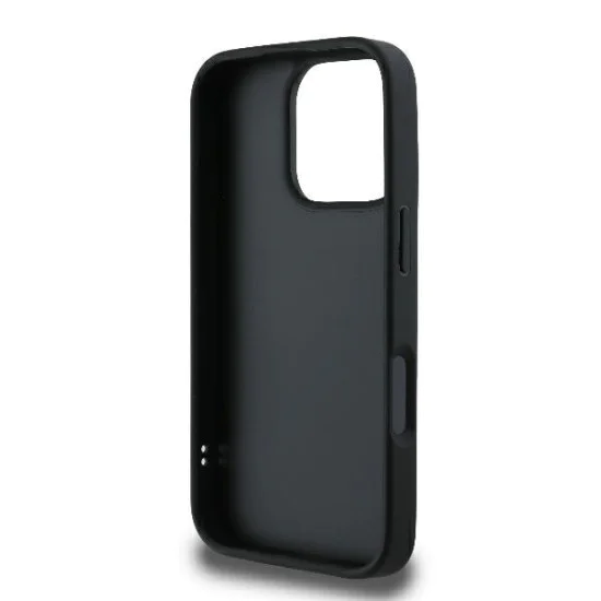 Калъф за iPhone 16 Pro - Karl Lagerfeld Diagonal Quilted Script (KLHCP16LPQQDSMGK) - Черен