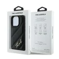 Калъф за iPhone 16 Pro - Karl Lagerfeld Diagonal Quilted Script (KLHCP16LPQQDSMGK) - Черен