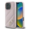 Калъф за iPhone 16 Pro - Karl Lagerfeld Diagonal Quilted Script (KLHCP16LPQQDSMGP) - Розов