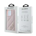 Калъф за iPhone 16 Pro - Karl Lagerfeld Diagonal Quilted Script (KLHCP16LPQQDSMGP) - Розов