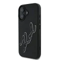 Калъф за iPhone 16 - Karl Lagerfeld 3D Design (KLHCP16S3DR3DRKSDLK) - Гумен подпис