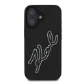Калъф за iPhone 16 - Karl Lagerfeld 3D Design (KLHCP16S3DR3DRKSDLK) - Гумен подпис