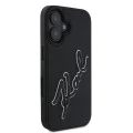 Калъф за iPhone 16 - Karl Lagerfeld 3D Design (KLHCP16S3DR3DRKSDLK) - Гумен подпис