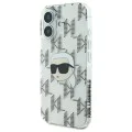 Калъф за iPhone 16 - Karl Lagerfeld IML Luxury Electroplated (KLHCP16SHKLLPKKHT) - Transparent Karl Head