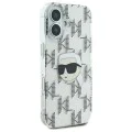 Калъф за iPhone 16 - Karl Lagerfeld IML Luxury Electroplated (KLHCP16SHKLLPKKHT) - Transparent Karl Head