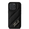 Калъф за iPhone 16 Pro Max - Karl Lagerfeld Diagonal Quilted Script (KLHCP16XPQQDSMGK) - Черен