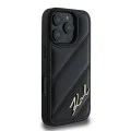 Калъф за iPhone 16 Pro Max - Karl Lagerfeld Diagonal Quilted Script (KLHCP16XPQQDSMGK) - Черен