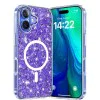Калъф за iPhone 16 Plus - Sparkly Glitter MagSafe - Лилав
