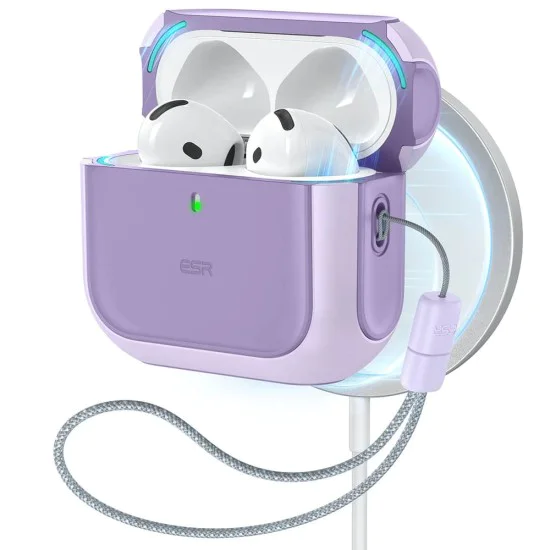 Калъф за Apple AirPods 4 - ESR Orbit Hybrid HaloLock - Лилав