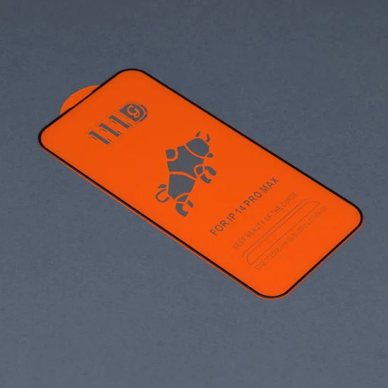Протектор за iPhone 14 Pro - 111D Full Cover / Full Glue Glass - черен