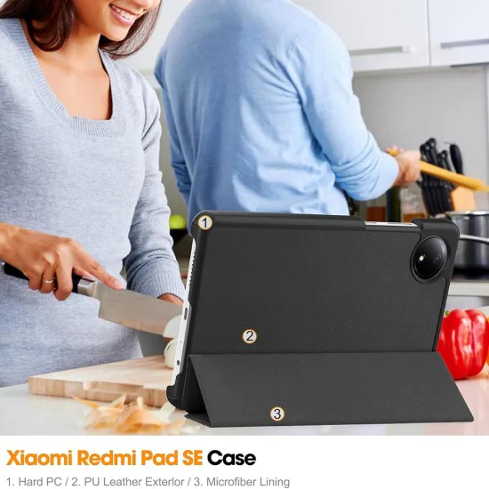Калъф за Xiaomi Redmi Pad SE 4G 8.7 - FoldPro - Черен