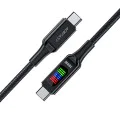 Кабел за данни C7-03 – Acefast, Type-C към Type-C, 100W бързо зареждане, 5A, LED дисплей, 1,2 м – черен
