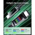 Кабел за данни C7-03 – Acefast, Type-C към Type-C, 100W бързо зареждане, 5A, LED дисплей, 1,2 м – черен