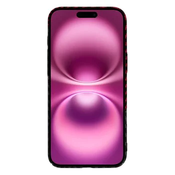 Калъф за iPhone 16 Plus - Carbonite FiberShell - Red Vortex