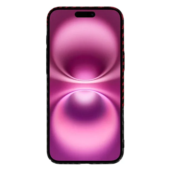 Калъф за iPhone 16 Plus - Carbonite FiberShell - Red Vortex