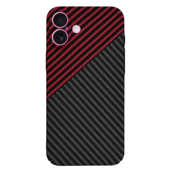 Калъф за iPhone 16 Plus - Carbonite FiberShell - Red Vortex