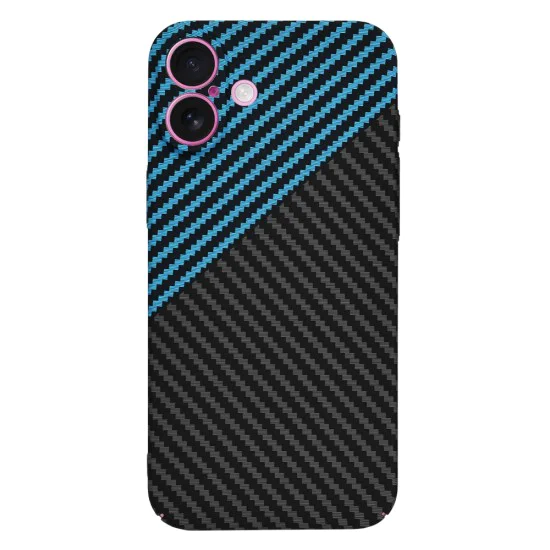 Калъф за iPhone 16 Plus - Carbonite FiberShell - Blue Pulse