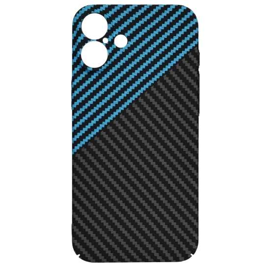 Калъф за iPhone 16 Plus - Carbonite FiberShell - Blue Pulse