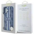 Калъф за iPhone 16 - Guess Hardcase 4G Printed Stripes MagSafe (GUHMP16SP4RPSB) - син
